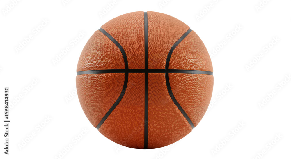 Fototapeta premium Classic Orange Basketball with Textured Surface Against White Background, Symbolizing Energy, Athleticism, and Timeless Sport Culture.
