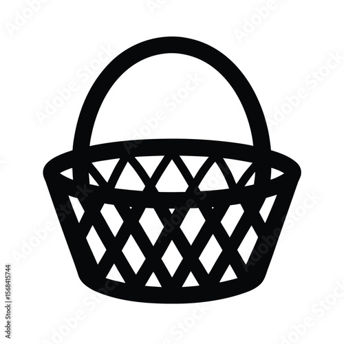 traditional-woven-basket-icon-include-after-on-whi.eps