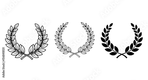 Laurel Wreath Vector Set – Classic Victory Emblem Silhouettes
