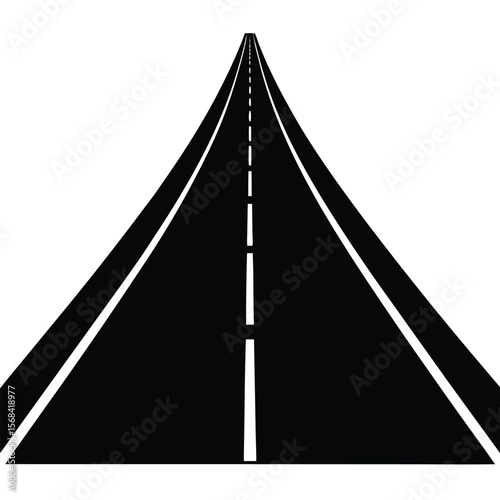 Stylized graphic representation of a highway receding into the distance road asphalt