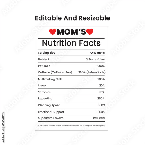 Nutrition Facts, Nutrition Facts Mother, Nutrition Label