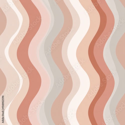 Wavy Pink and Cream Stripes Seamless Pattern Design for Backgrounds