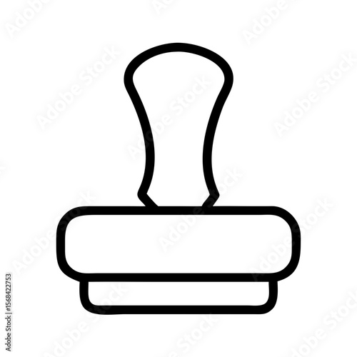Rubber stamp icon in black outline on white background