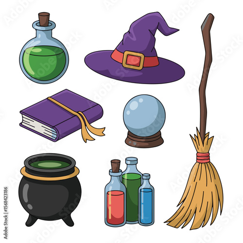 A cartoon vector illustration set of diverse helowen set