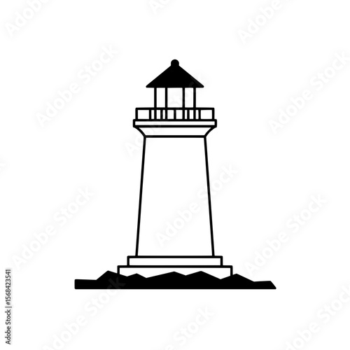 Guiding Light: A simple yet elegant line art illustration of a lighthouse, evoking a sense of direction and safety.  A steadfast beacon of hope against a pristine backdrop.
