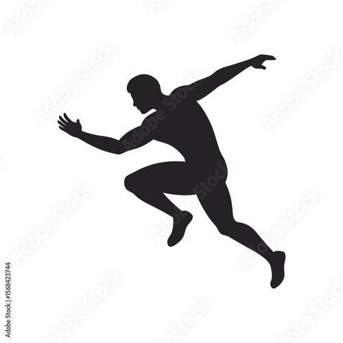 Dynamic Silhouette Of Player Fully Airborne