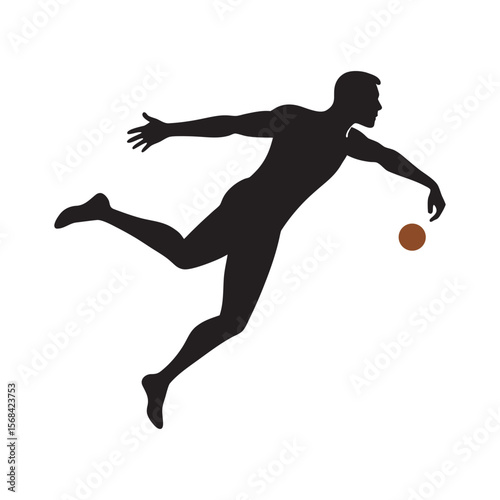 Action Packed Silhouette Of Player Airborne