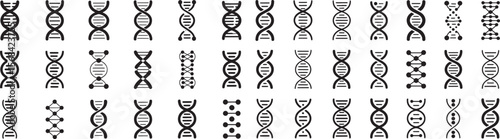 "Genetics and DNA Vector Icon Collection – Editable Science Symbols for Medical, Biotech, Genome Research, and DNA Technology Visual Projects"

