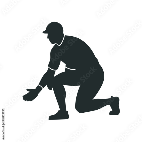 Wicketkeeper In Catching Position Silhouette