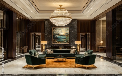 Luxury interiors showcasing architectural design elements within a church, hotel, or home, featuring elegant furniture, decor, and lighting