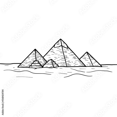 Ancient Wonders: A stylized illustration captures the timeless grandeur of pyramids, offering a glimpse into the mysteries of an ancient civilization. 