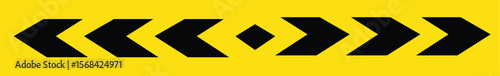ARROW SIGN, BLACK ARROW VEHICLE SIGN VECTOR ILLUSTRATION, REFLECTIVE SIGN - ARROW PATTERN STICKER , BACK SIDE VEHICLE SIGN ISOLATED