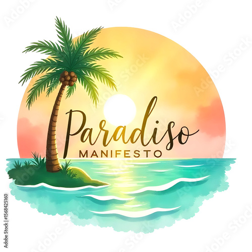 Vibrant Palm Tree Horizon Logo