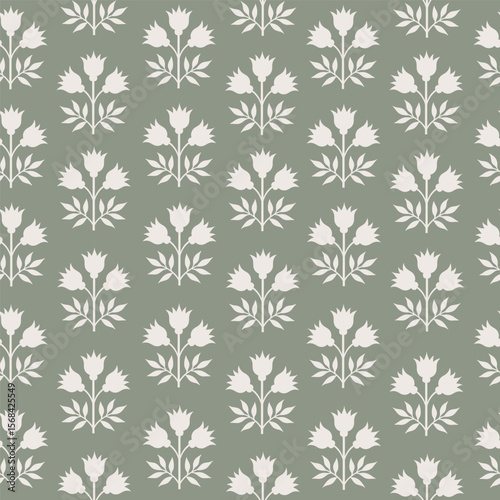 Folk Seamless pattern of flowers. Ethnic background, textile, wallpaper design