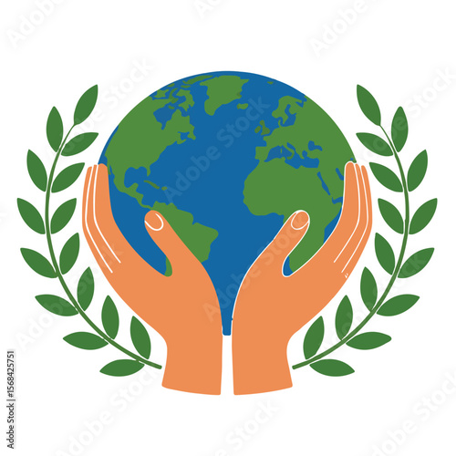 Hands gently cradle a vibrant green plant, symbolizing the urgent need for global ecological conservation and care for our planet
