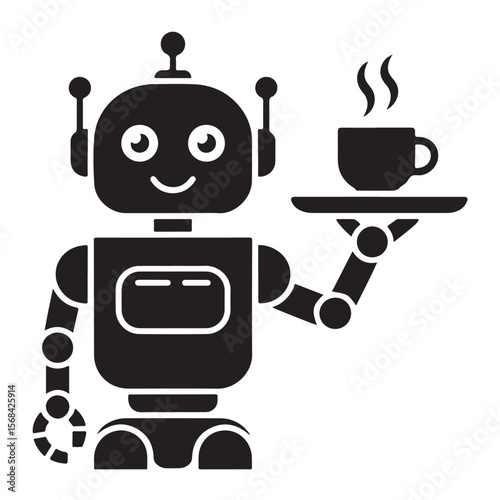 A set of cute vector cartoon robot icons for web and mobile design