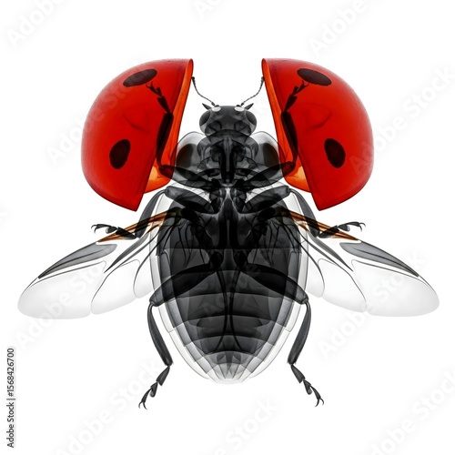 Ladybug X-ray: Wings Open, Detailed Anatomy