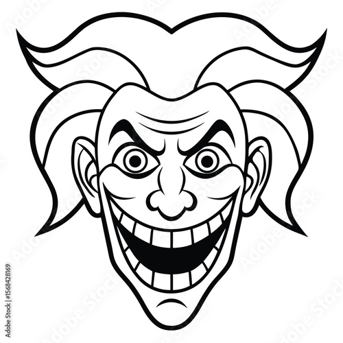 scary clown face vector