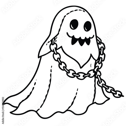 spooky ghost with chains
