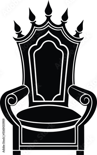 Modern king chair silhouette featuring crown points and royal luxury style
