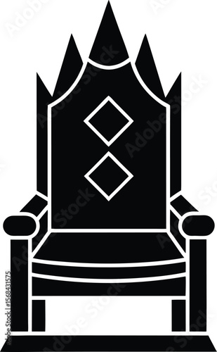 Tall ornate royal seat silhouette with vintage elegant luxury design