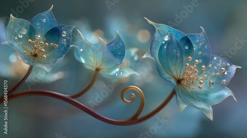 Enchanted Blue Flowers: A Dreamlike Floral Fantasy