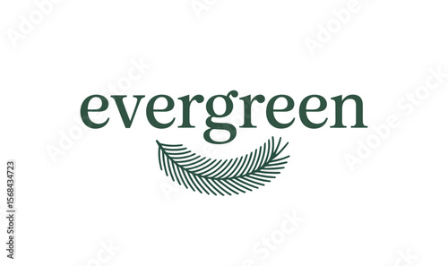 Brand name logo design. Icon on white background. Evergreen icon.