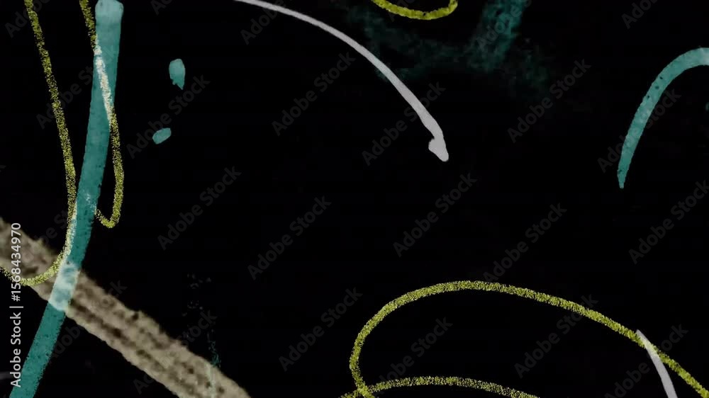 Abstract Scribble Graffiti Animation with Alpha Channel, Hand-Drawn Grunge Overlay Loop