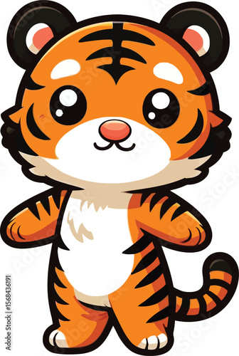 a cute playful funny Tiger vector illustration