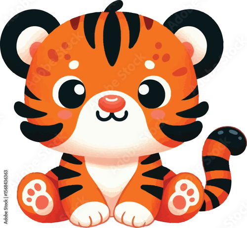 a cute playful funny Tiger vector illustration