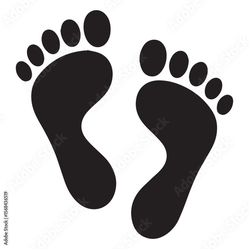 Footprints are isolated on white background