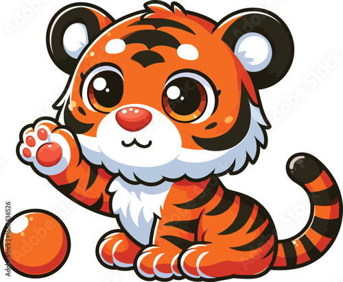 a cute playful funny Tiger vector illustration