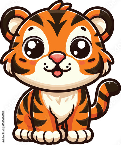 a cute playful funny Tiger vector illustration