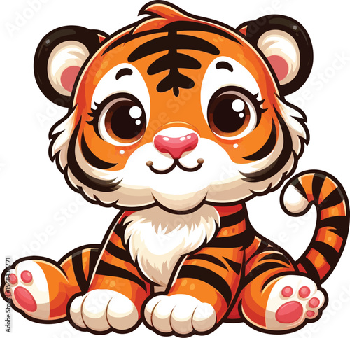 a cute playful funny Tiger vector illustration
