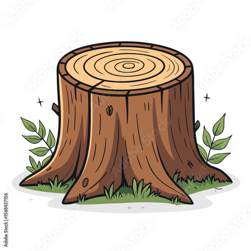 Tree Stump Icon – Flat Vector Illustration