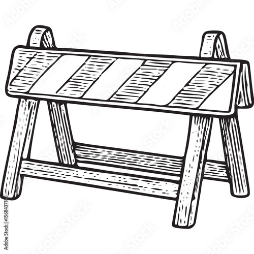 Durable Safety Barrier Illustration for  Stock Construction