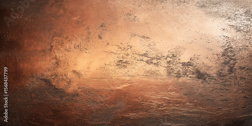 Polished copper surface shining with warm metallic light