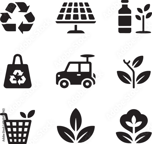 set of ecology icons