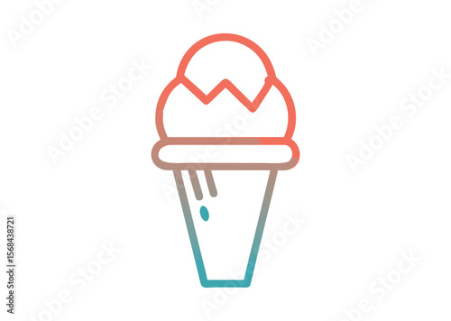 Ice cream Vector, Ice cream Icon Illustration