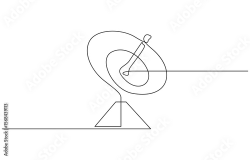 Continuous line drawing of satellite dish, object one line single line art, Continuous line drawing of satellite dish, tecnologi design, object one line single line art, vector illustration.