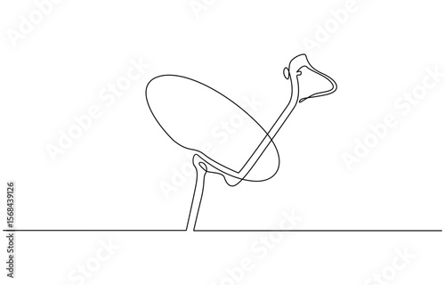 Continuous line drawing of satellite dish, object one line single line art, Continuous line drawing of satellite dish, tecnologi design, object one line single line art, vector illustration.