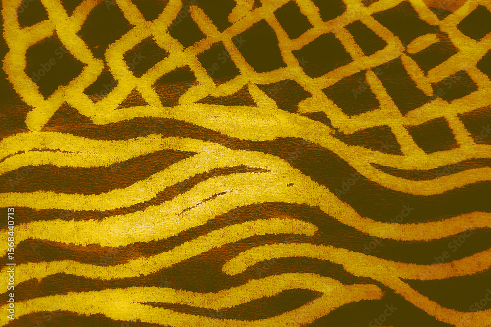custom made wallpaper toronto digitalJaguar Animal Print. Clouds Watercolor. Gold