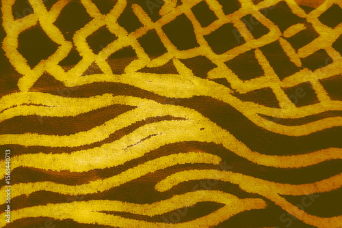 Wallpaper Mural Jaguar Animal Print. Clouds Watercolor. Gold Torontodigital.ca