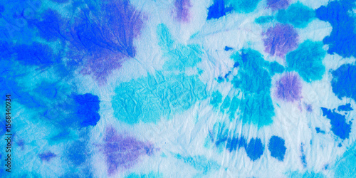 Wallpaper Mural Blue Tie Dye Elements. Colored Brush Strokes. Torontodigital.ca