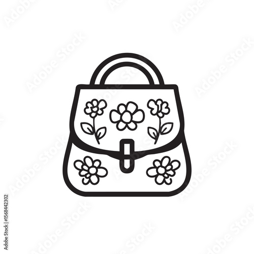 Floral design on a stylish handbag for casual outings and daily use