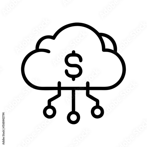Cloud network with dollar sign symbol for finance concept