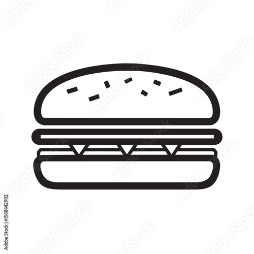 Delicious burger with layered ingredients and toppings for menus