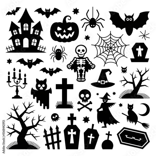 halloween icons set