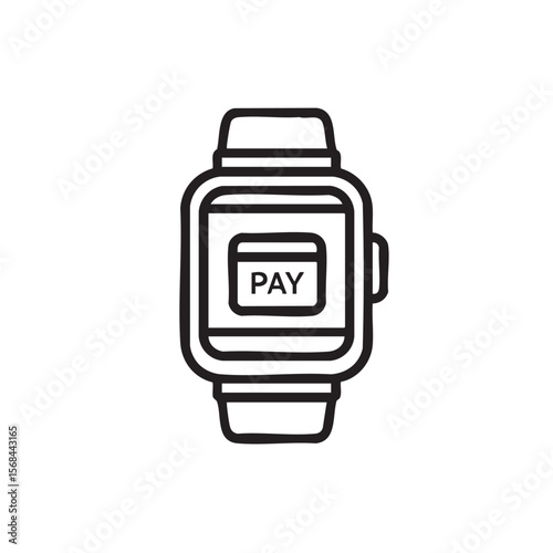 Modern smartwatch for contactless payment technology use