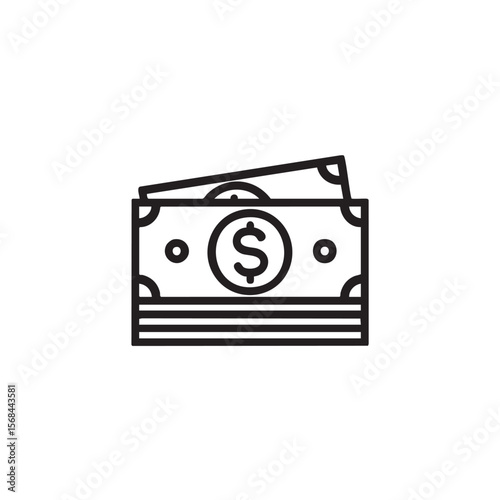 Currency symbol representing financial transactions for commerce